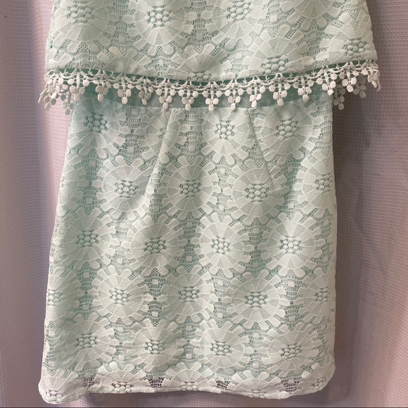 Topshop Mint Eyelet Lace Shift Dress - Picture 8 of 10